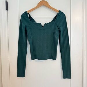 Free People Ribbed Cropped Long Sleeve Top